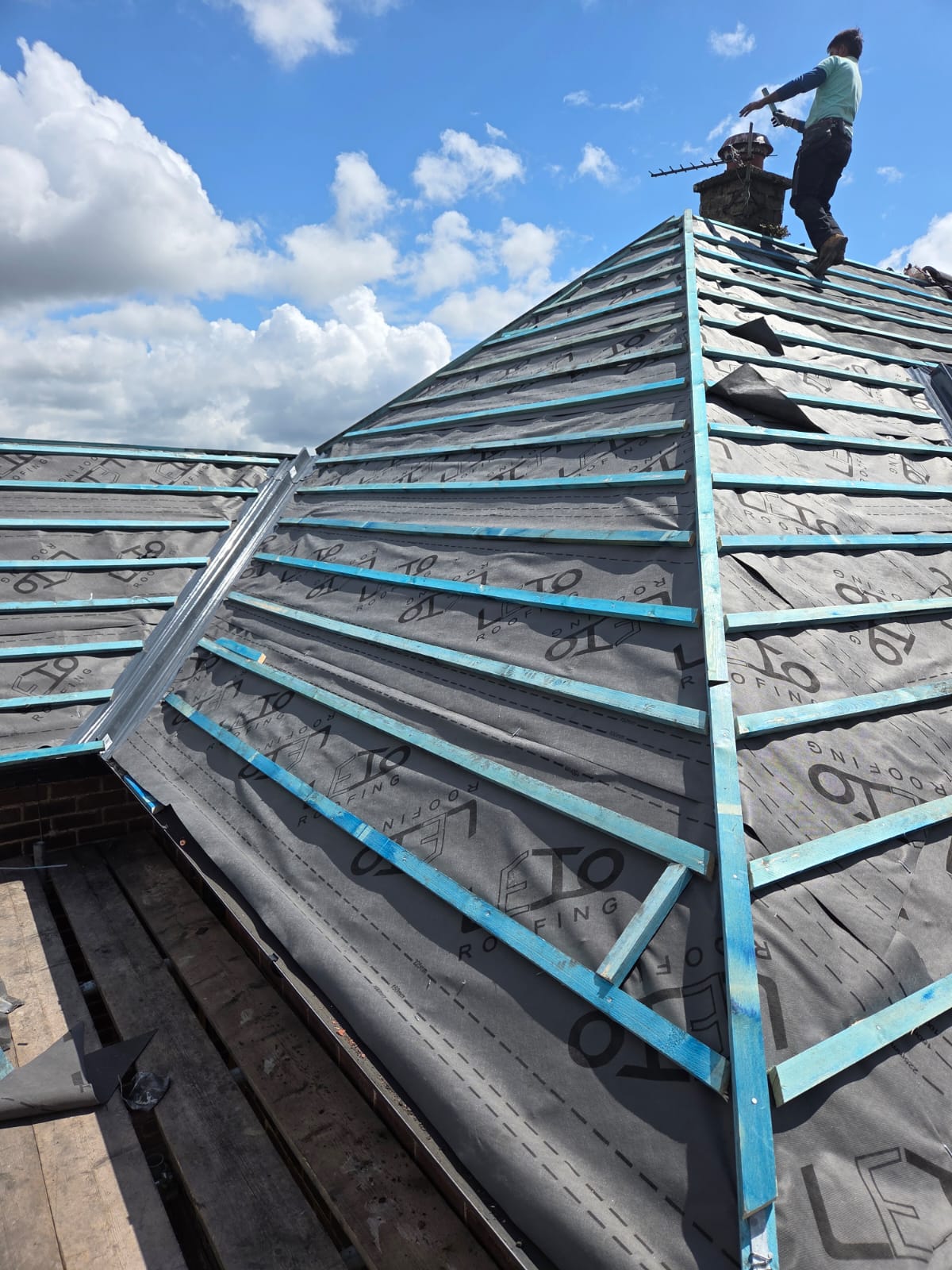 Clay tile roof close-up detail